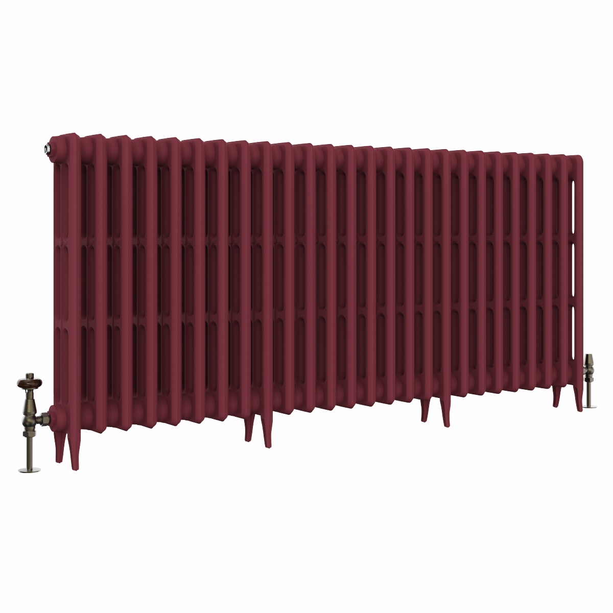 Classic  745 x 1646mm Farrow & Ball Eating Room Red Triple Column Cast Iron Radiator - 26 Sections