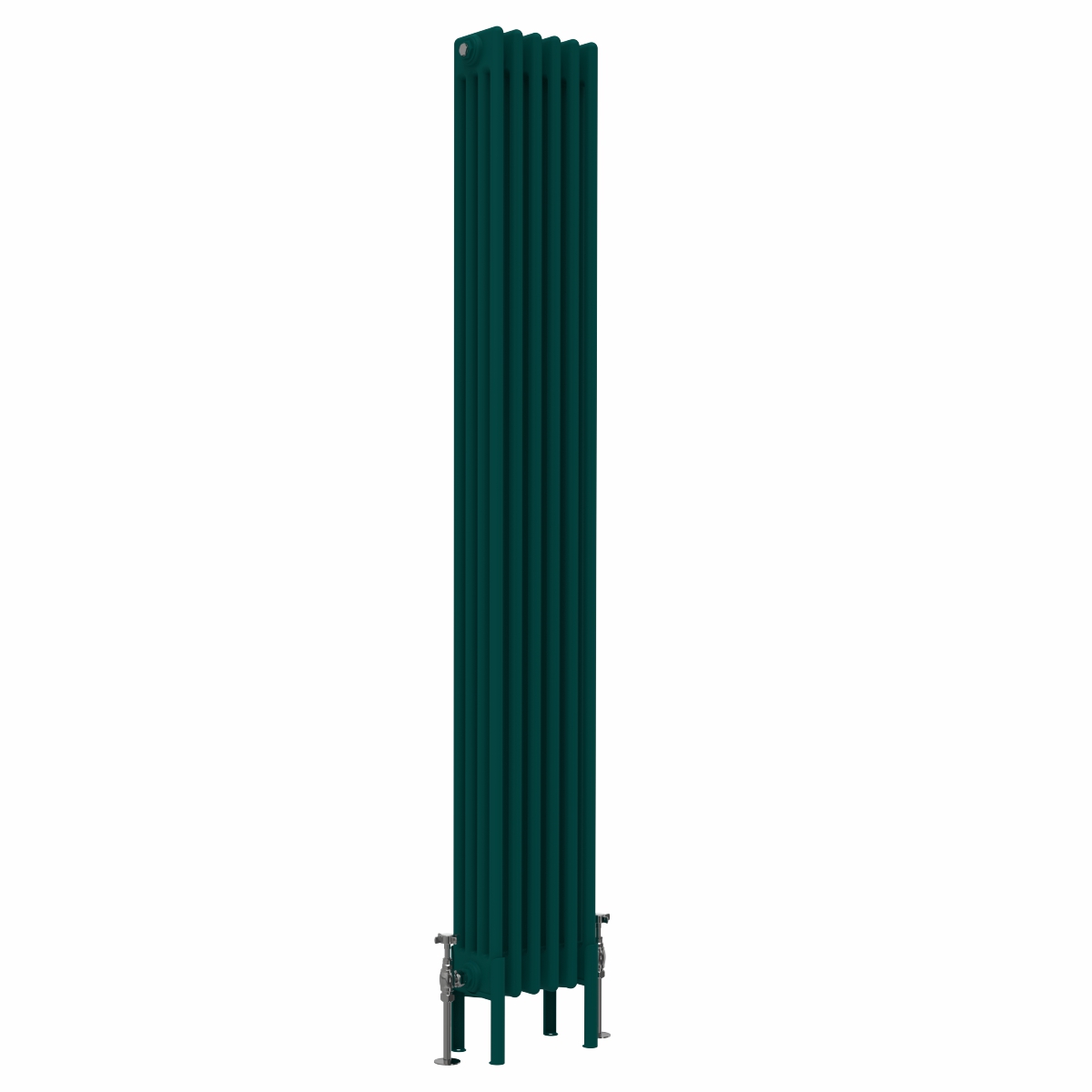 Bern 1800 x 290mm Traditional Blue Green Vertical Four Column Radiator