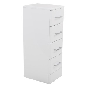 Absolute White 250mm 4 Drawer Bathroom Storage Unit