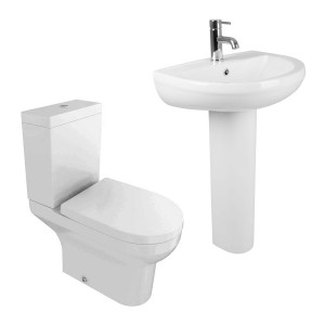 Calgary Close Coupled Toilet & 560mm Basin Cloakroom Suite