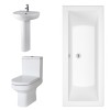 Calgary Modern Bathroom Suite with Double Ended Bath - Choice of Size