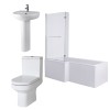 Calgary Modern Bathroom Suite with L-Shape Shower Bath - Choice of Size