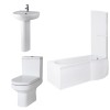 Calgary Modern Bathroom Suite with P-Shape Shower Bath - Right Hand - 1500mm