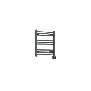 Fjord 600 x 600mm Curved Anthracite Thermostatic Touch Control Electric Heated Towel Rail