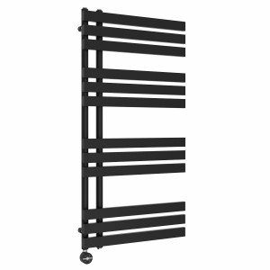 Koli 1200 x 600mm Black Thermostatic Touch Control Electric Heated Towel Rail