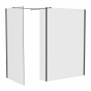 Wasdale 1100mm Wet Room Screen, 700mm Wet Room Screen with 300mm Wet Room Return Screen - Black