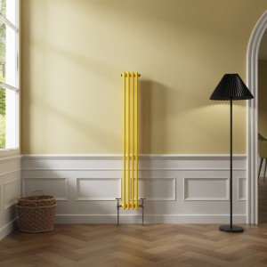 Bern 1500 x 200mm Zinc Yellow Double Column Vertical Traditional Radiator