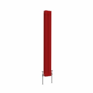 Bern 1500 x 200mm Traditional Signal Red Triple Vertical Column Radiator