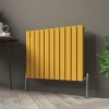 Karlstad 600 x 750mm Zinc Yellow Double Horizontal Flat Panel Designer Radiator