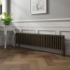 Bern 300 x 1460mm Black Gold Four Column Horizontal Traditional Radiator