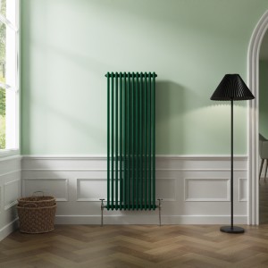 Bern 1500 x 560mm Moss Green Double Vertical Column Radiator