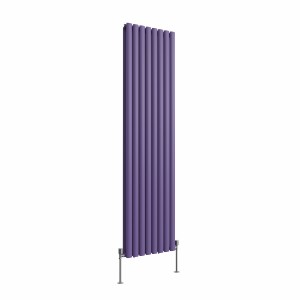Norden 1800 x 473mm Elegant Purple Double Vertical Oval Column Designer Radiator