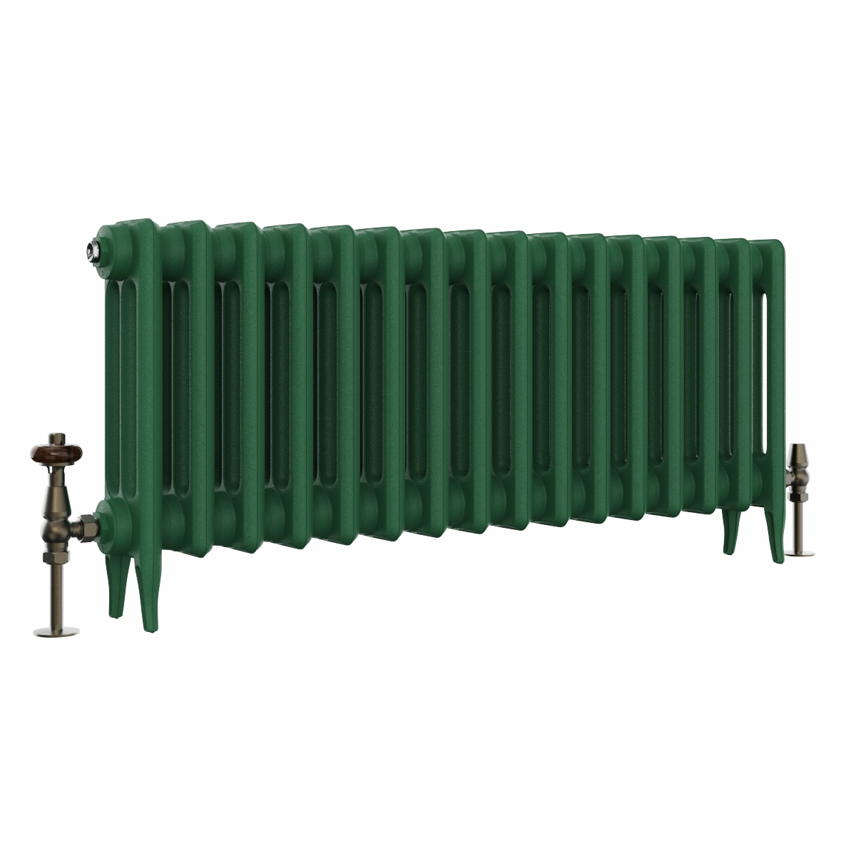Classic  450 x 1026mm Farrow & Ball Duck Green Triple Column Cast Iron Radiator - 16 Sections