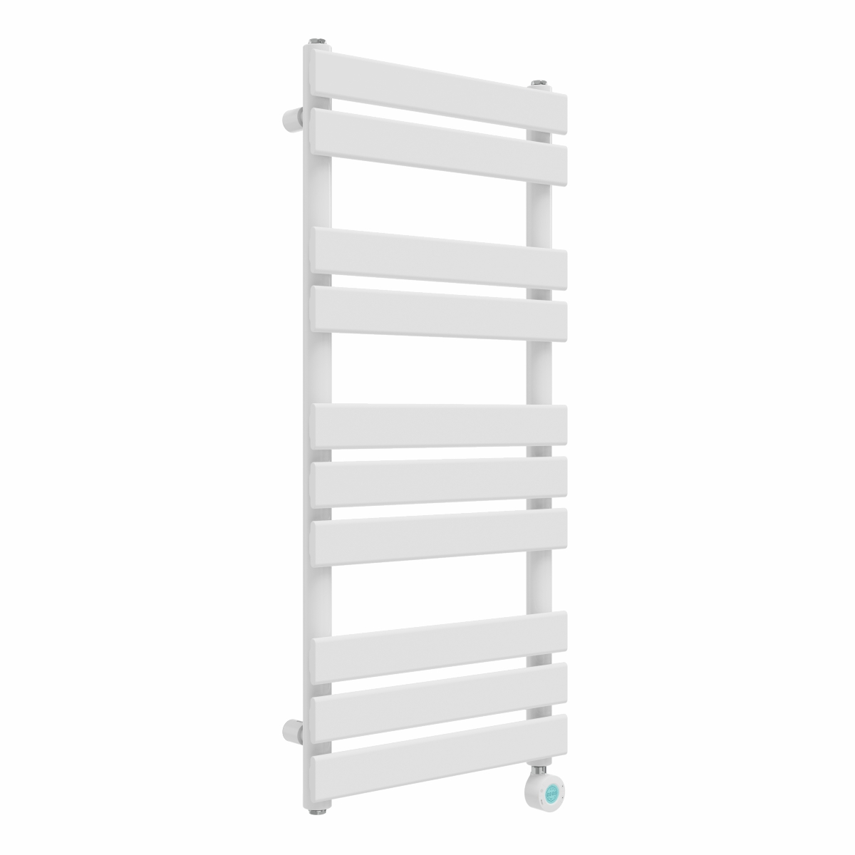 Juva 1000 x 450mm White Flat Panel Thermostatic Touch Control Electric Heated Towel Rail