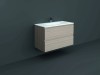 RAK-Joy 1000mm Two Door Wall Hung Vanity Unit With Slim Basin - Grey Elm