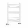 Fjord 600 x 500mm Curved White Heated Towel Rail