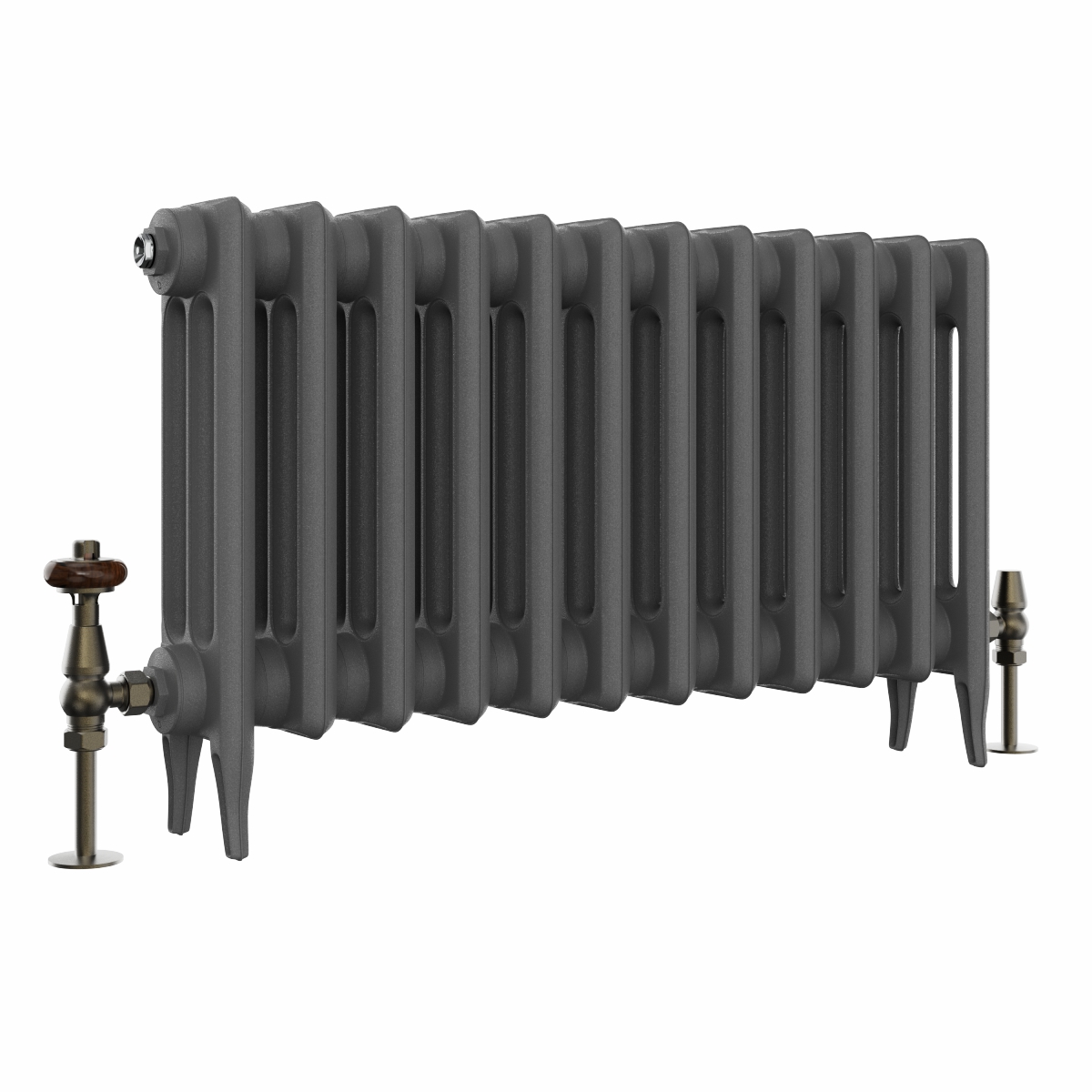 Classic  450 x 778mm  Farrow & Ball Railings Grey Triple Column Cast Iron Radiator - 12 Sections