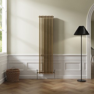 Bern 1800 x 470mm Metallic Gold Triple Vertical Column Radiator