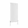 Voss 1200 x 545mm White Double Vertical Round Tube Designer Radiator