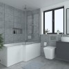Borrowdale - 1400mm L Shape Bath Screen with Hinged Return and Towel Rail - Chrome