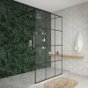 Wasdale 1200mm Black Grid Walk Through Wet Room Screen