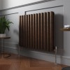 Norden 600 x 768mm Black Copper Double Horizontal Oval Column Designer Radiator