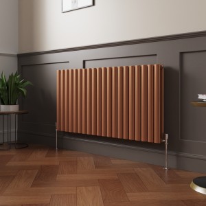 Norden 600 x 1181mm Metallic Bronze Double Oval Column Horizontal Designer Radiator