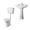 Wellington Low Level Comfort Height Toilet and Basin Cloakroom Suite - Choice of Size and Colour