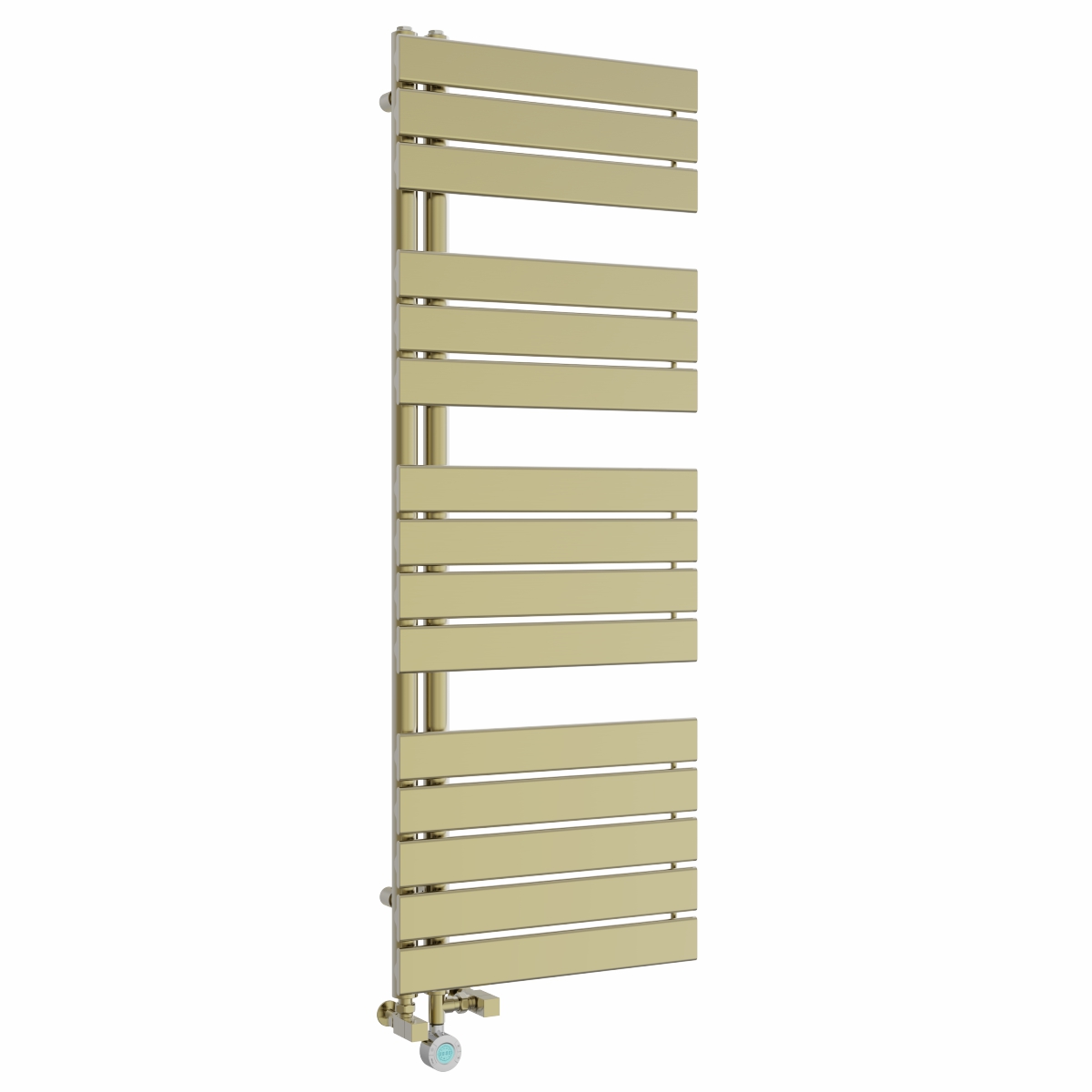 Kristiansund 1380 x 500mm Dual Fuel Brushed Brass Thermostatic Touch Control Wifi Electric Heated Towel Rail