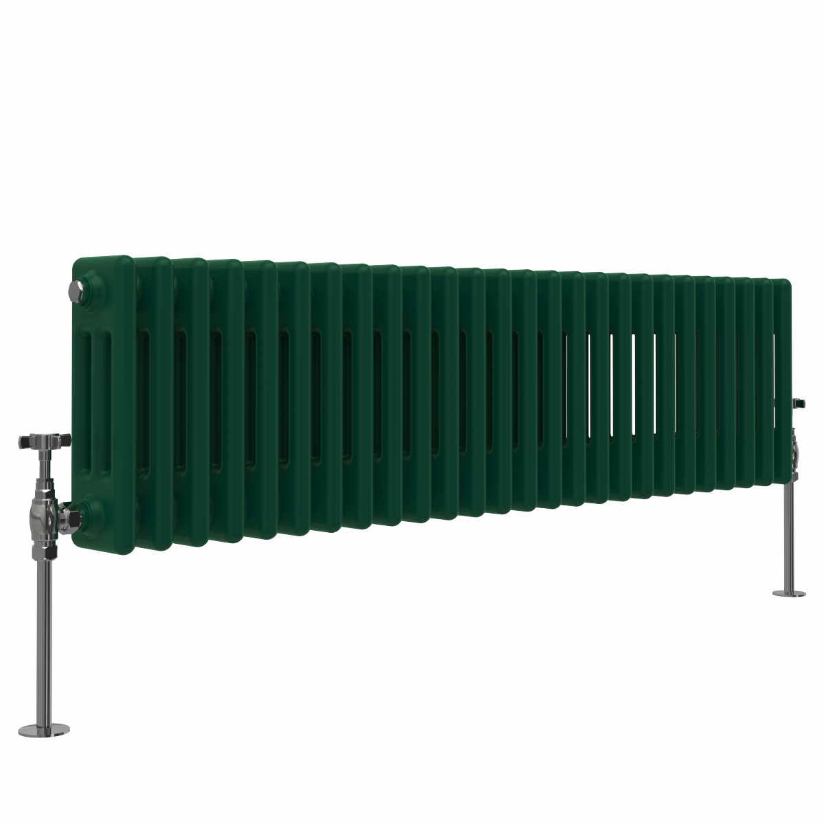 Bern 300 x 1190mm Moss Green Triple Horizontal Column Radiator