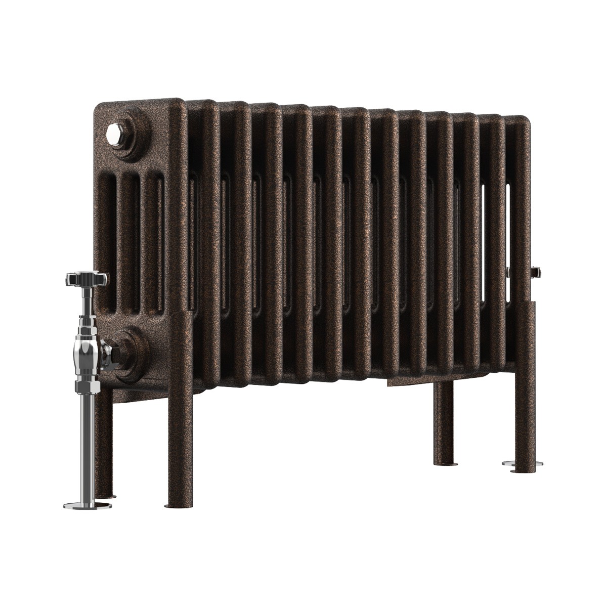 Bern 300 x 605mm Black Copper Four Column Horizontal Traditional Radiator