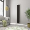 Norden 1800 x 237mm Black Double Vertical Oval Tube Designer Radiator