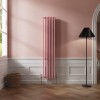 Bern 1800 x 380mm Rose Pink Triple Column Vertical Traditional Radiator
