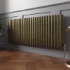 Norden 600 x 1594mm Black Gold Double Horizontal Oval Column Designer Radiator