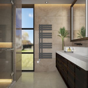 Koli 1200 x 450mm Anthracite Thermostatic Touch Control Wifi Electric Heated Towel Rail