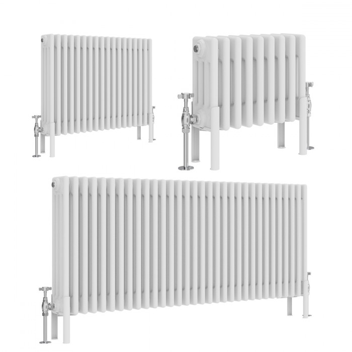 Bern - Traditional White Horizontal Four Column Radiator - Choice of Size
