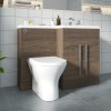 Calm Walnut Right Hand Combination Vanity Unit with Rak-Resort Toilet & Soft Close Seat & Concealed Cistern - 1100mm