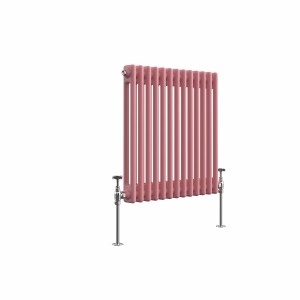 Bern 600 x 605mm Rose Pink Double Column Horizontal Traditional Radiator