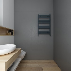 Carisa Soleil 805 x 480mm Anthracite Designer Aluminium Towel Rail