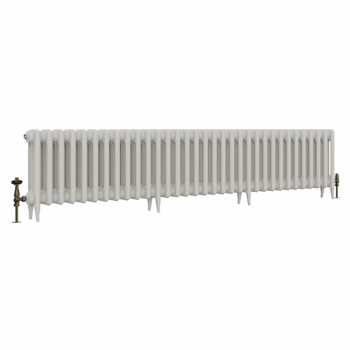 Classic  450 x 2080mm Porcelain White Triple Column Cast Iron Radiator - 33 Sections