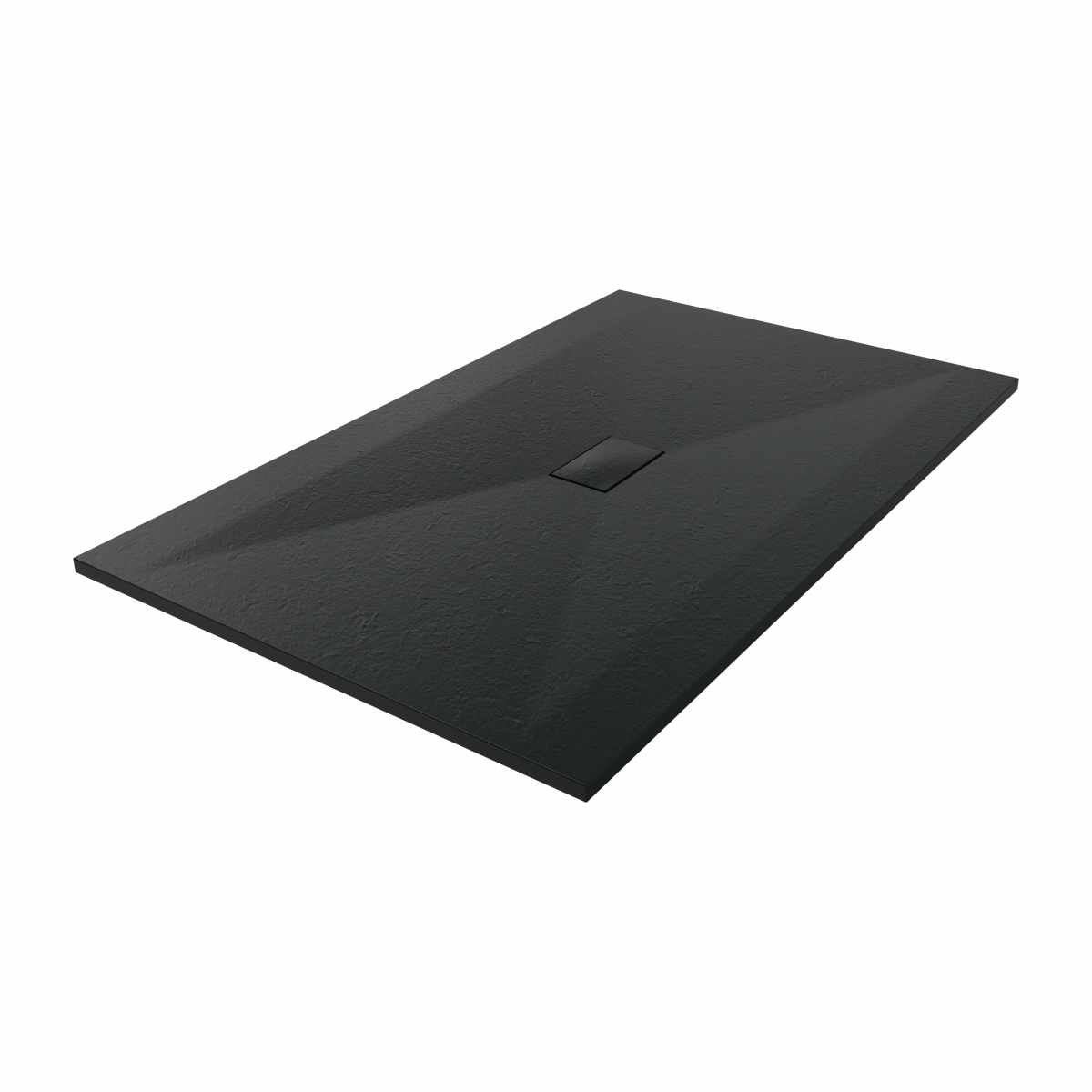 Terra - 1600x1000mm Slate Effect Rectangle Shower Tray Black