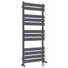 Juva 1200 x 500mm Dual Fuel Sand Grey Flat Panel Thermostatic Touch Control Electric Heated Towel Rail