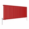 Norden 600 x 1594mm Signal Red Single Oval Column Horizontal Designer Radiator