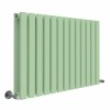 Lulea 600 x 900mm Pastel Green Double Flat Panel Horizontal Designer Radiator
