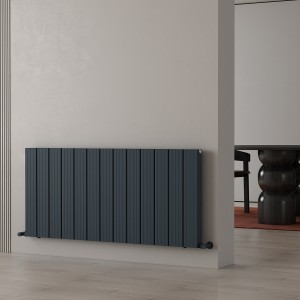 Carisa Chambord Double 600 x 1295mm Anthracite Designer Aluminium Radiator