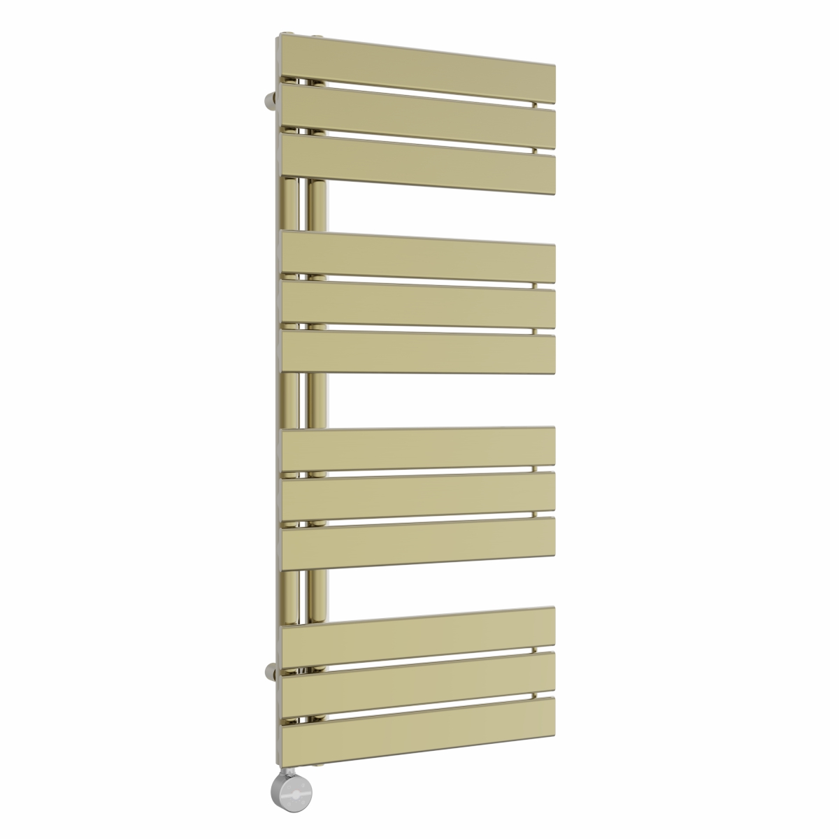 Kristiansund 1126 x 500mm Brushed Brass Thermostatic Touch Control Electric Heated Towel Rail