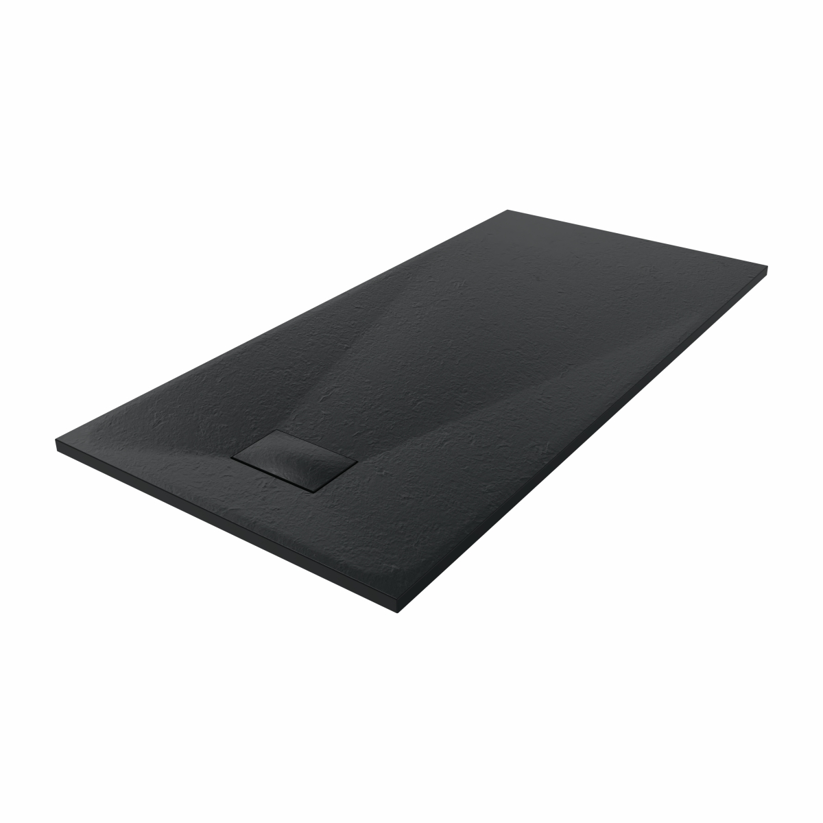 Terra - 1600x800mm Slate Effect Rectangle Shower Tray Black