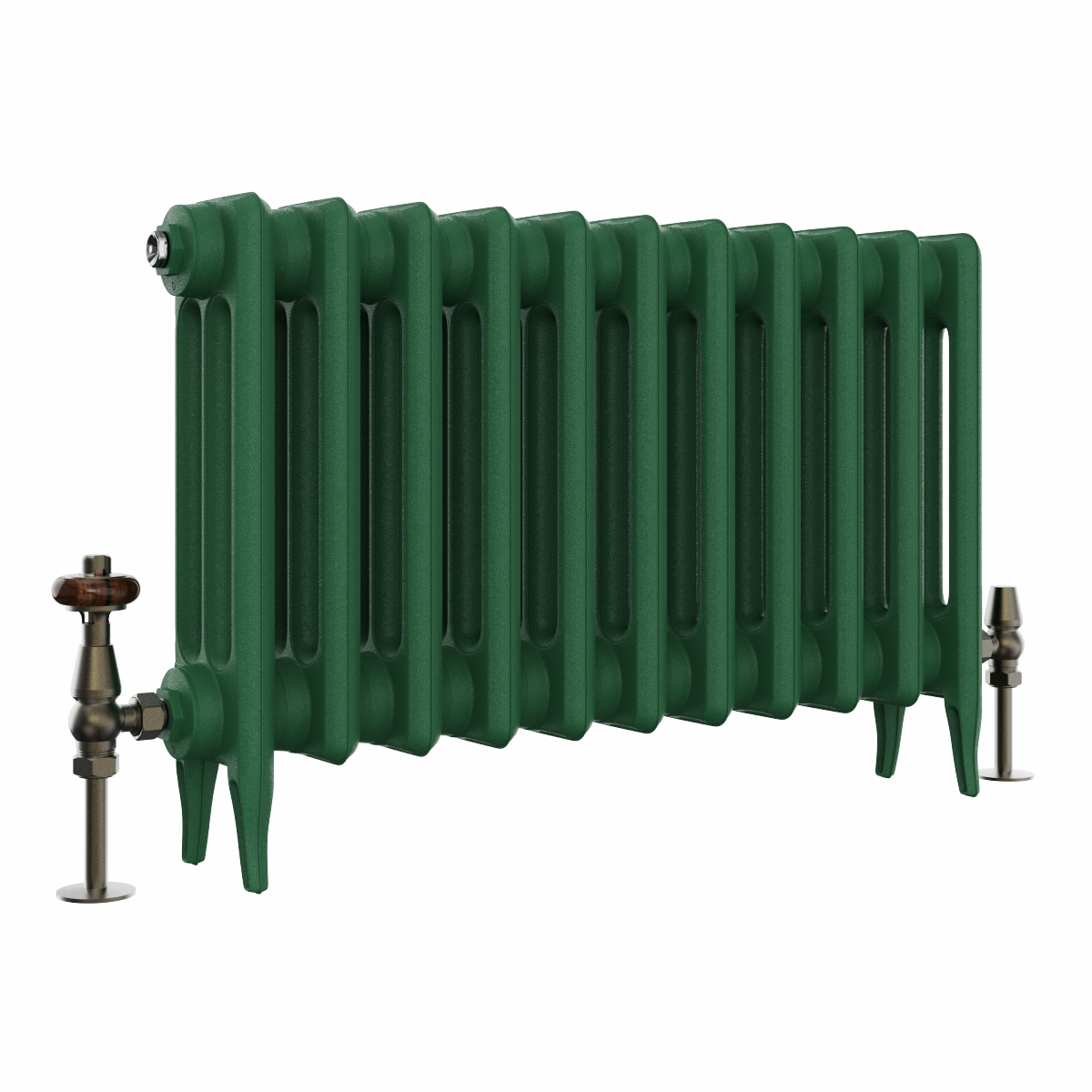Classic  450 x 716mm  Farrow & Ball Duck Green Triple Column Cast Iron Radiator - 11 Sections