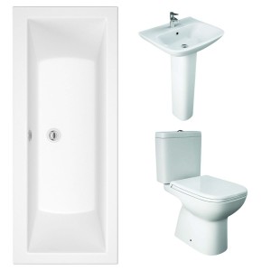 RAK Origin Modern Bathroom Suite with Double Ended Bath - 1700 x 700mm