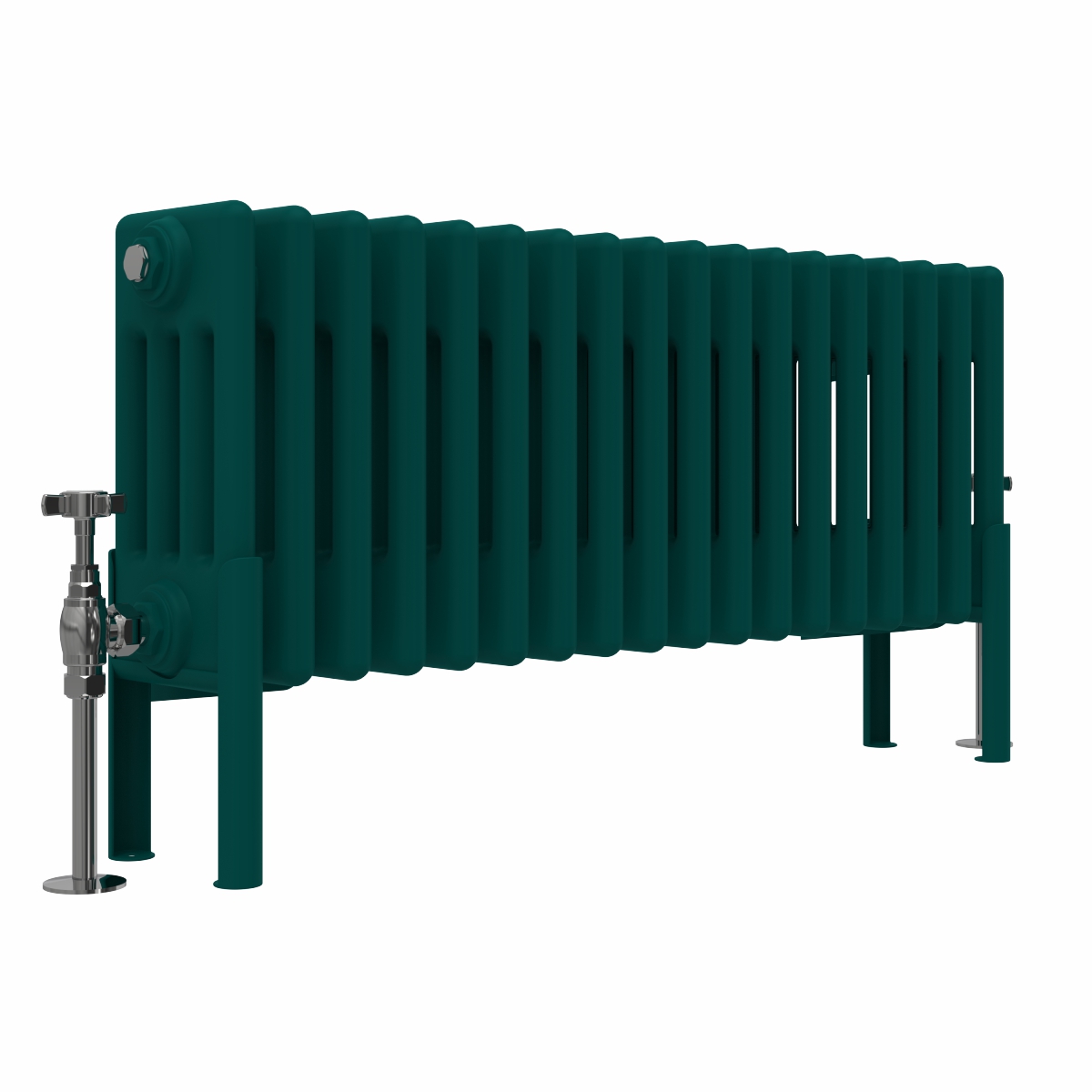 Bern 300 x 830mm Traditional Blue Green Horizontal Four Column Radiator
